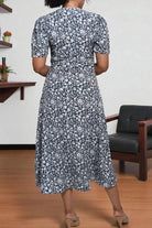 Ladies Navy Mini Floral Wrap Dress - StylePhase SA