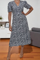 Ladies Navy Mini Floral Wrap Dress - StylePhase SA