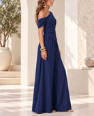 Ladies Navy Off Shoulder Pants Two Piece Set - StylePhase SA