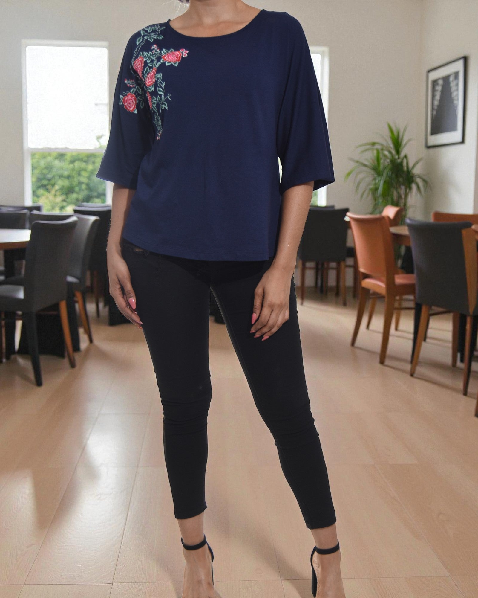 Ladies Navy Open Back Top - StylePhase SA