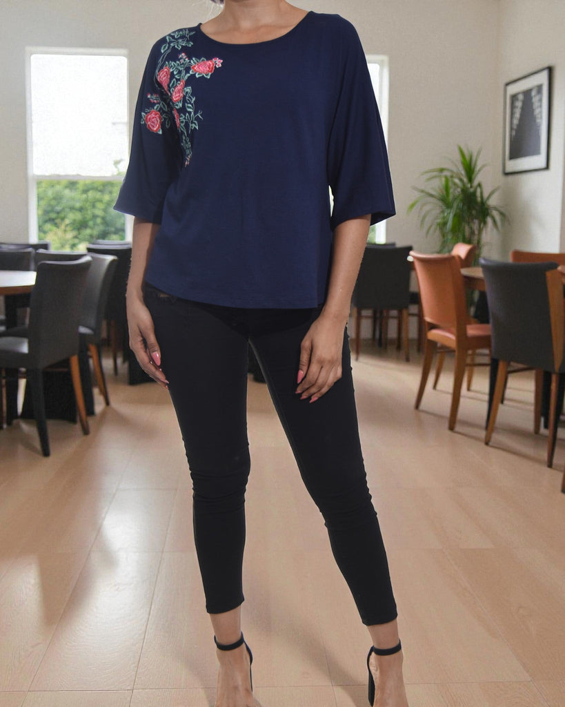 Ladies Navy Open Back Top - StylePhase SA