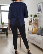Ladies Navy Open Back Top - StylePhase SA