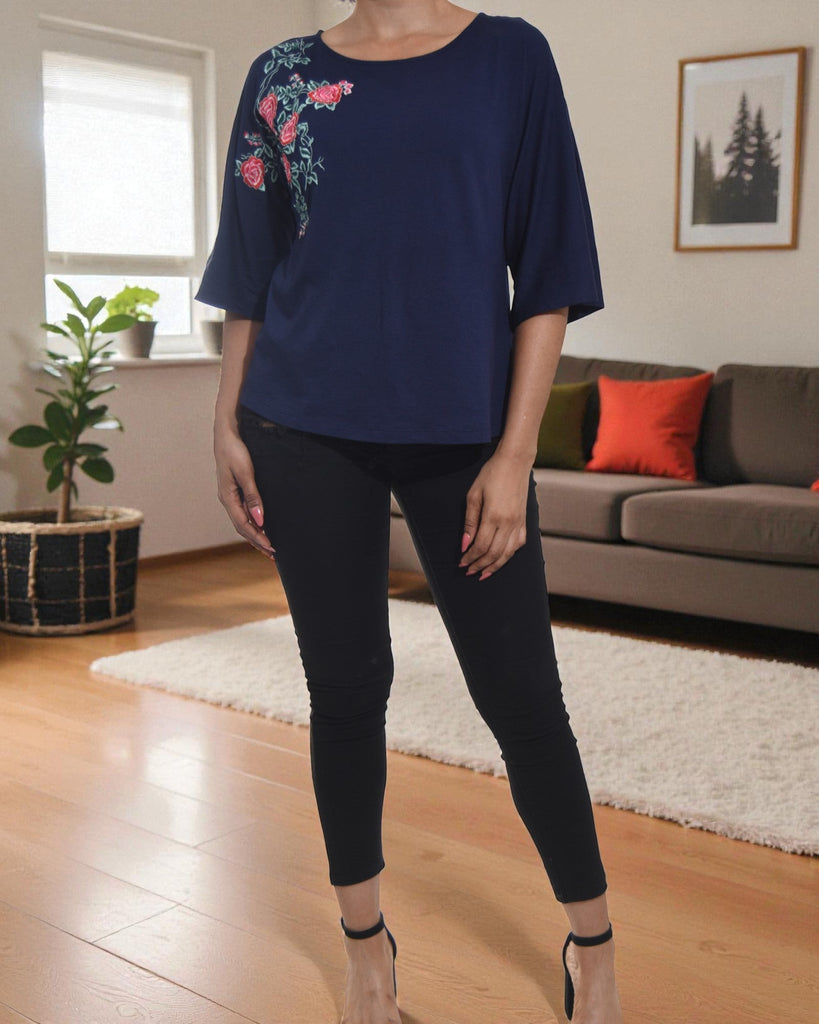 Ladies Navy Open Back Top - StylePhase SA