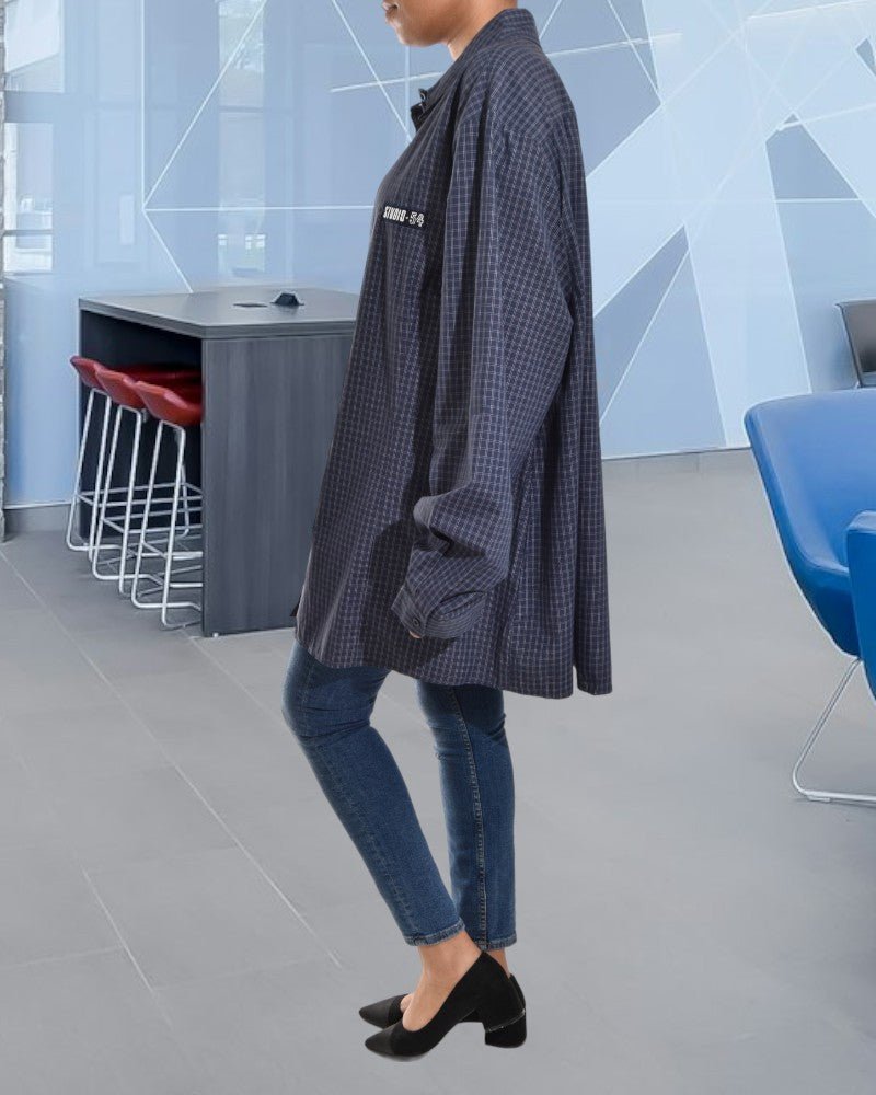 Ladies Navy Oversized Shirt - StylePhase SA