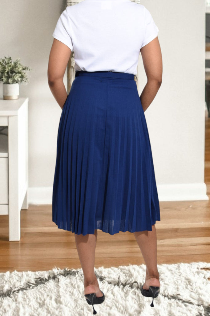 Ladies Navy Pleated Skirt - StylePhase SA