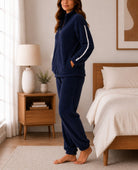 Ladies Navy Plush Tracksuit - StylePhase SA