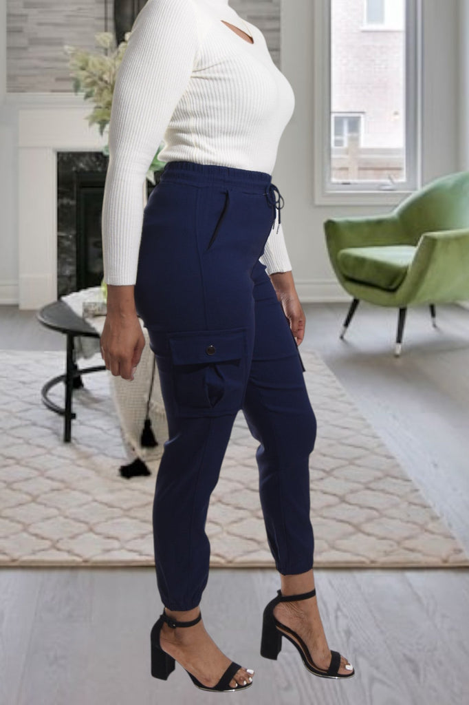 Ladies Navy Pocket Pants - StylePhase SA