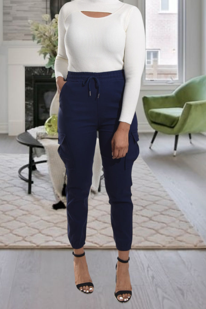 Ladies Navy Pocket Pants - StylePhase SA