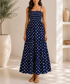 Ladies Navy Polka Dot Pocket Dress - StylePhase SA