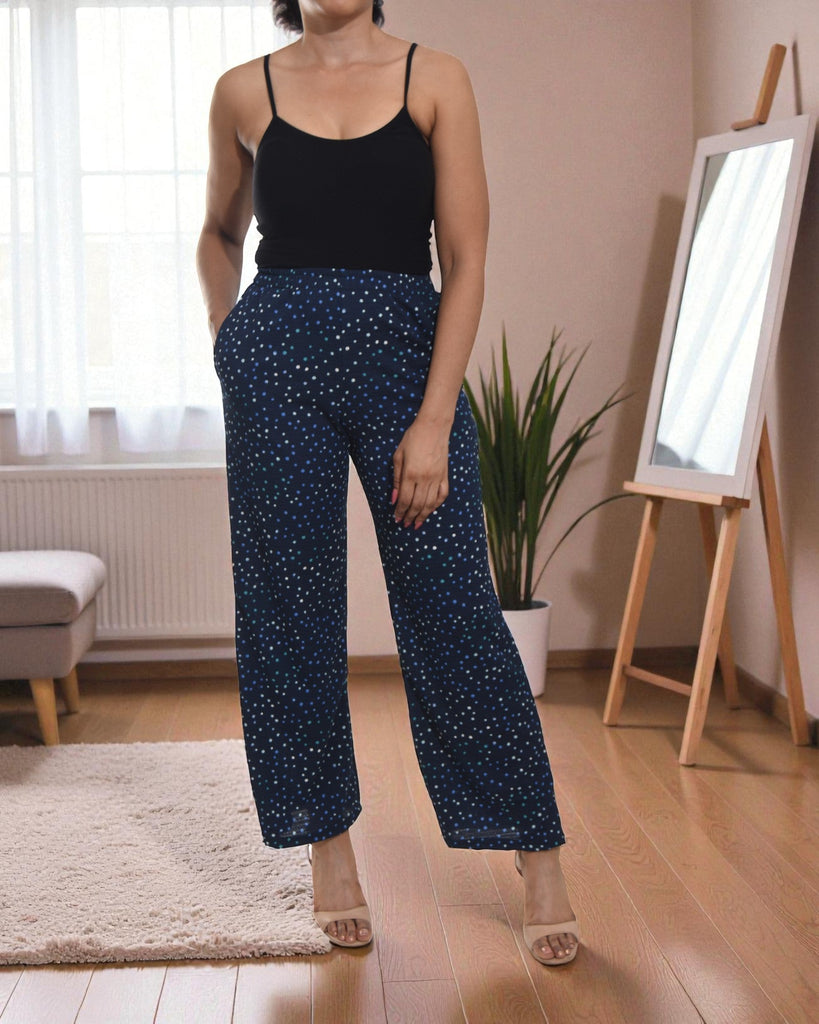 Ladies Navy Polka Dot Pocket Pants - StylePhase SA