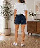 Ladies Navy Polka Dot Pocket Shorts - StylePhase SA