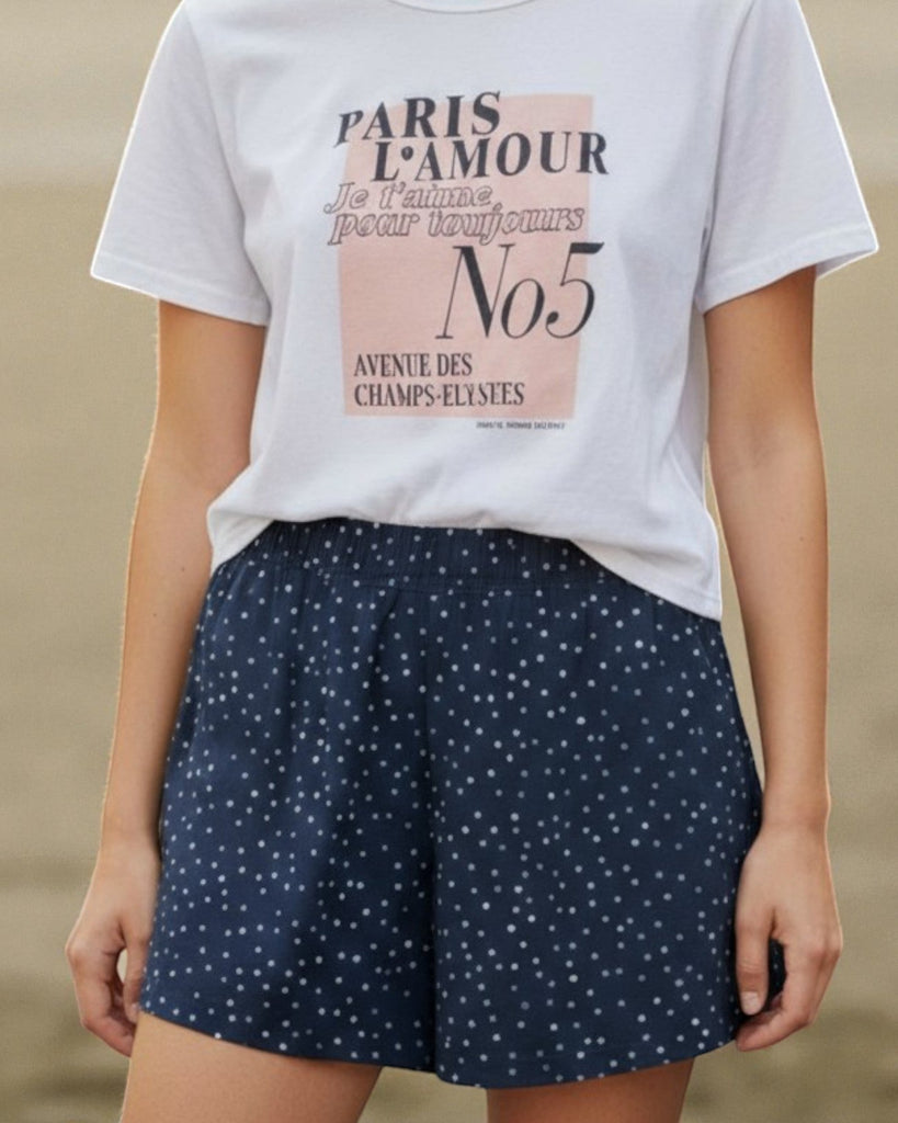 Ladies Navy Polka Dot Pocket Shorts - StylePhase SA