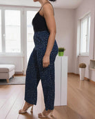 Ladies Navy Polka Pocket Pants - StylePhase SA