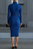 Ladies Navy Polo Neck Jersey Dress - StylePhase SA