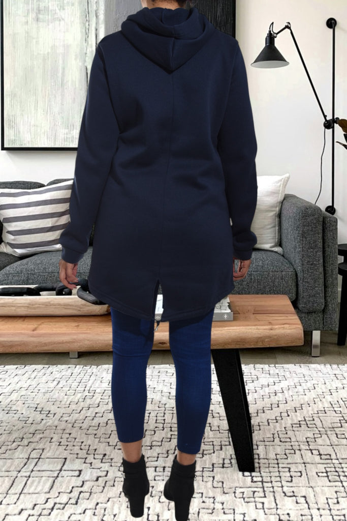Ladies Navy Printed Hoody Dress - StylePhase SA
