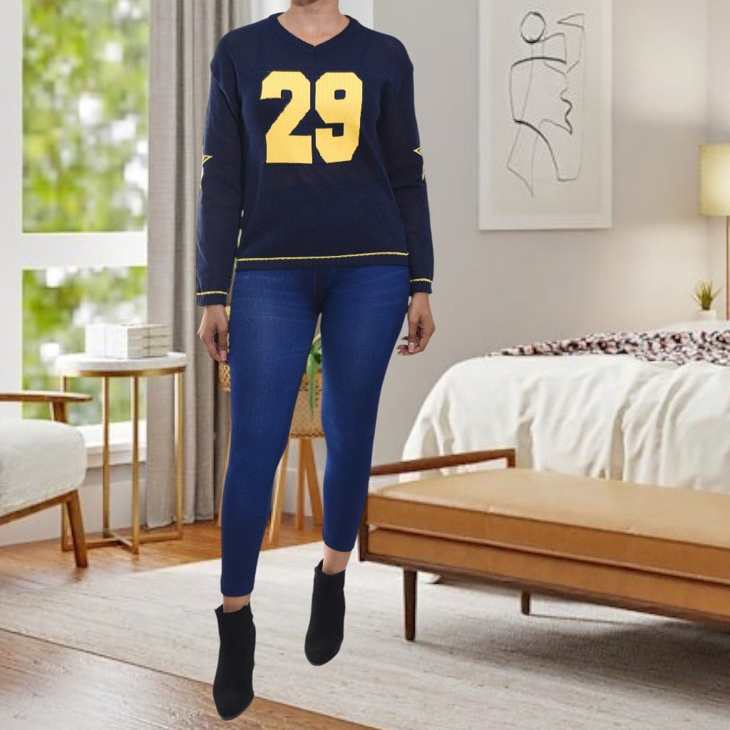 Ladies Navy Printed Top - StylePhase SA