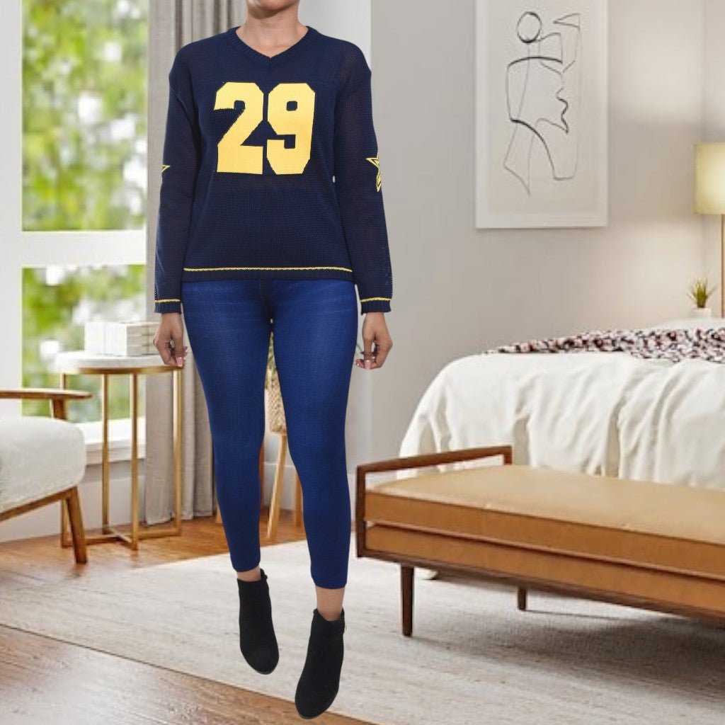 Ladies Navy Printed Top - StylePhase SA