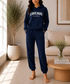Ladies Navy printed Tracksuit Set - Chicago - StylePhase SA