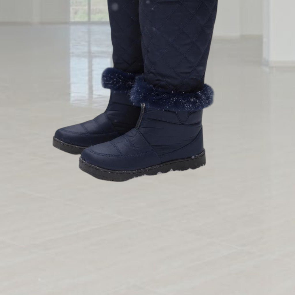 Ladies Navy Puff Ankle Boot - StylePhase SA