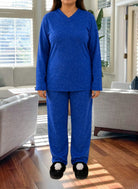 Ladies Navy Shaded Polar Fleece Pyjama Set - StylePhase SA