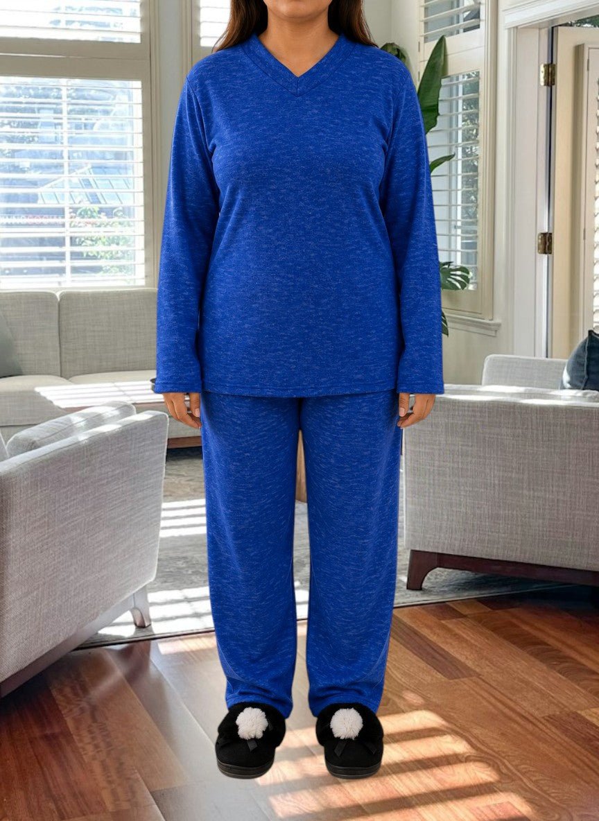 Ladies Navy Shaded Polar Fleece Pyjama Set - StylePhase SA