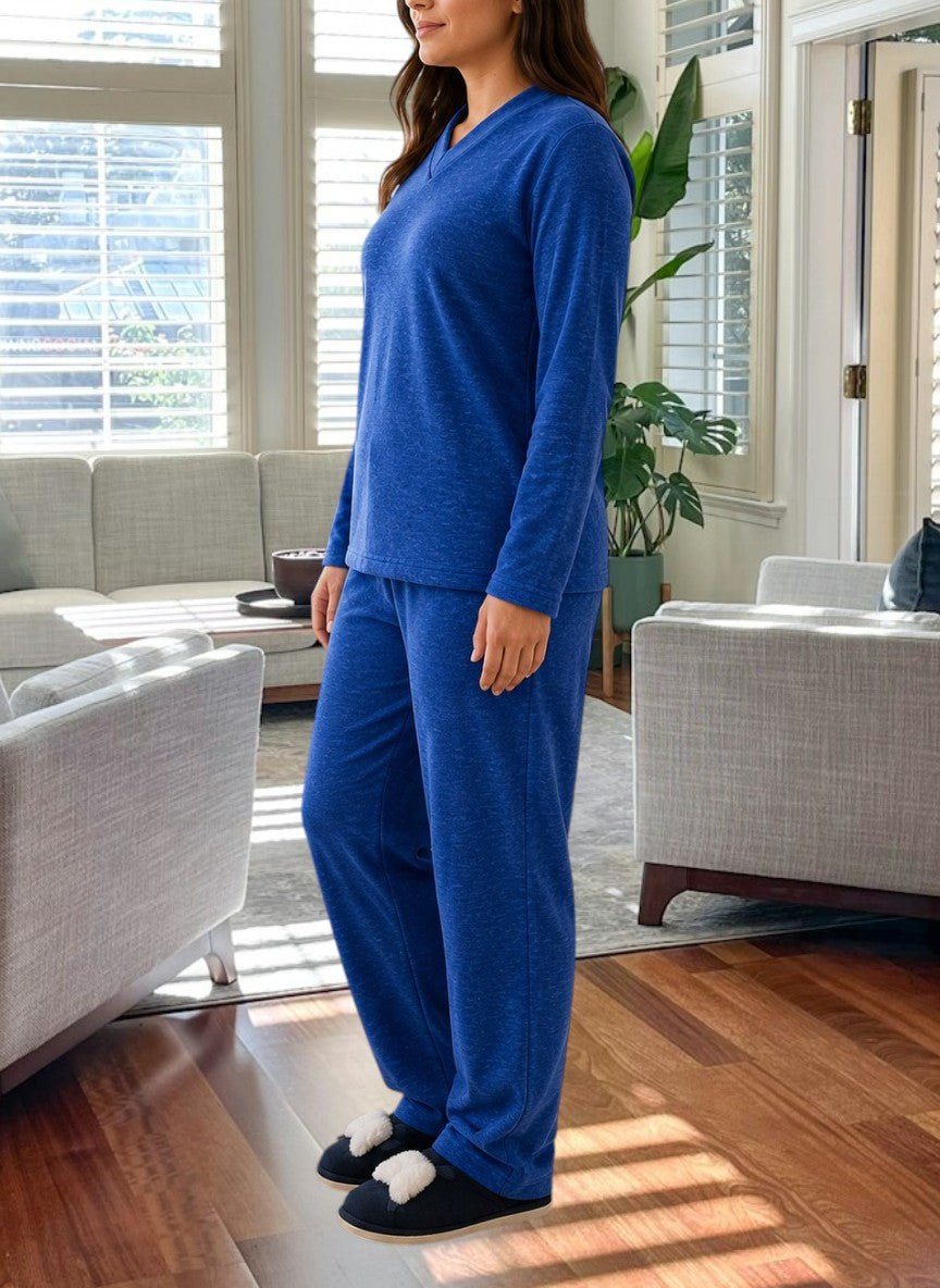 Ladies Navy Shaded Polar Fleece Pyjama Set - StylePhase SA