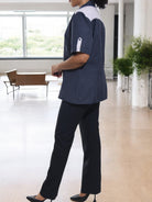 Ladies Navy Side Button Shirt - StylePhase SA