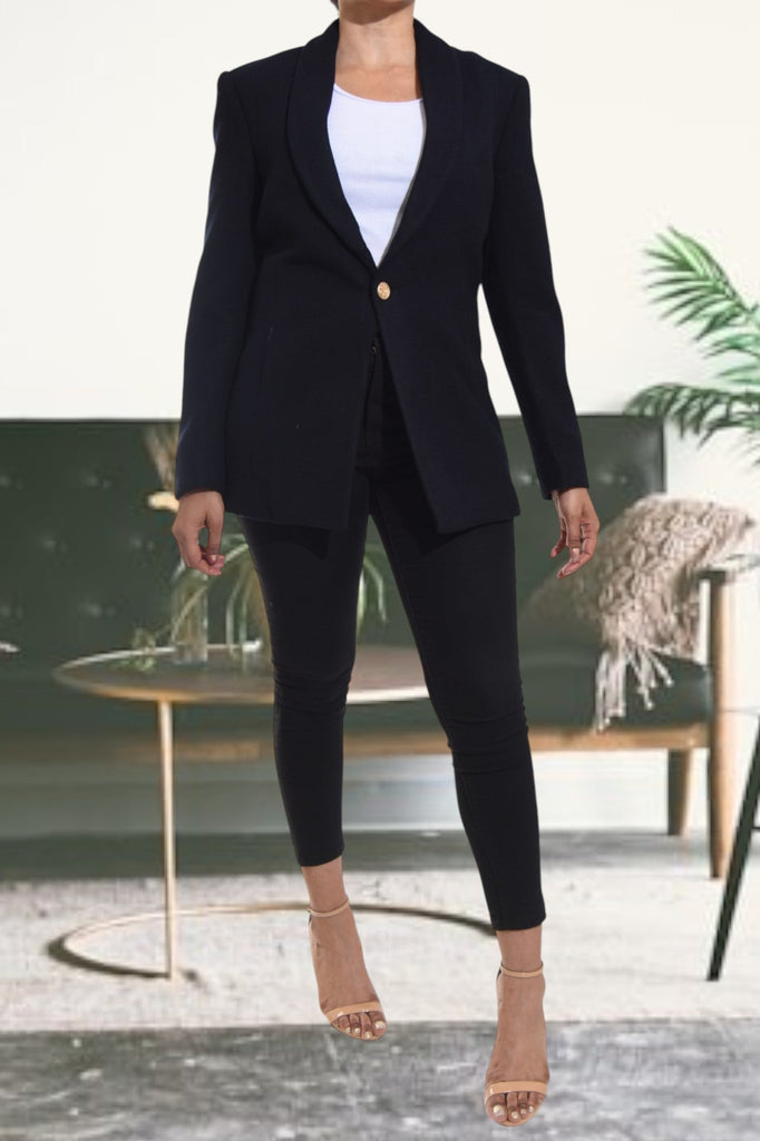 Ladies Navy Single Button Blazer - StylePhase SA