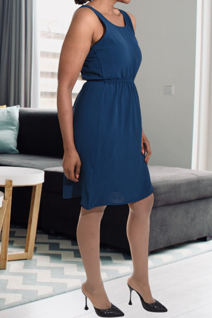 Ladies Navy Sleeveless Dress - StylePhase SA