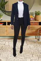Ladies Navy Slim Fit Open Blazer - StylePhase SA