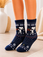 Ladies Navy Snoopy Thermal Slipper Socks - StylePhase SA