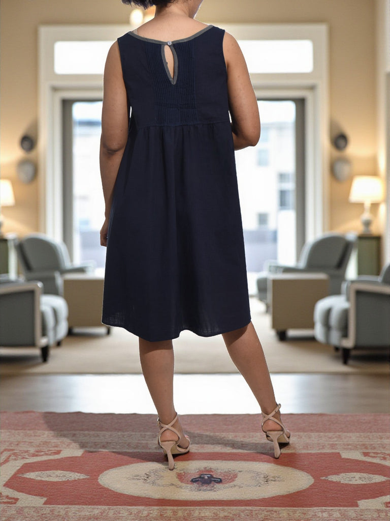 Ladies Navy Tunic Pocket Dress - StylePhase SA