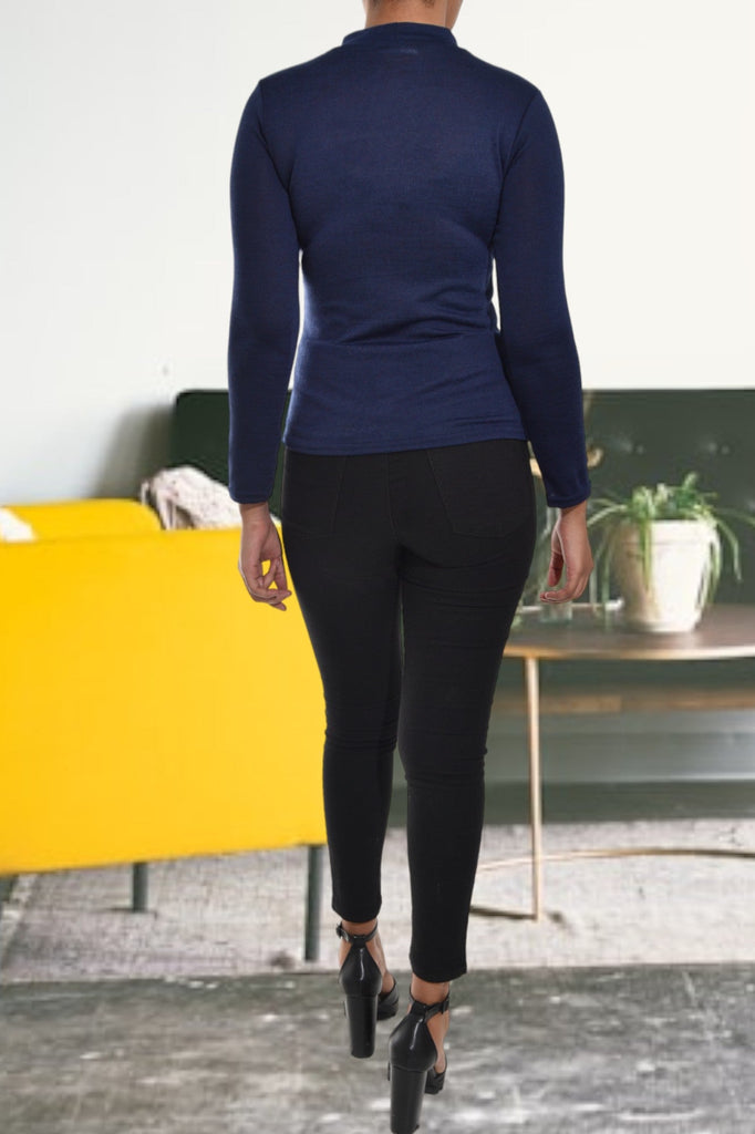 Ladies Navy Turtle Neck Top - StylePhase SA