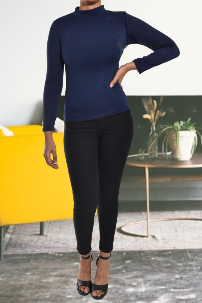 Ladies Navy Turtle Neck Top - StylePhase SA