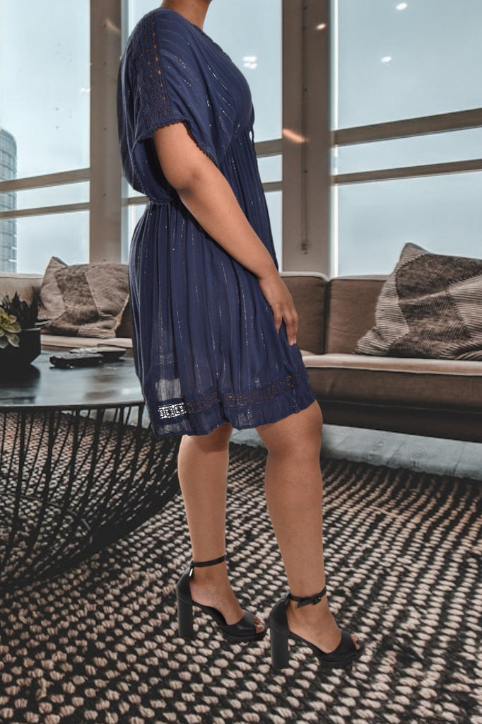 Ladies Navy Wet Look Dress - StylePhase SA