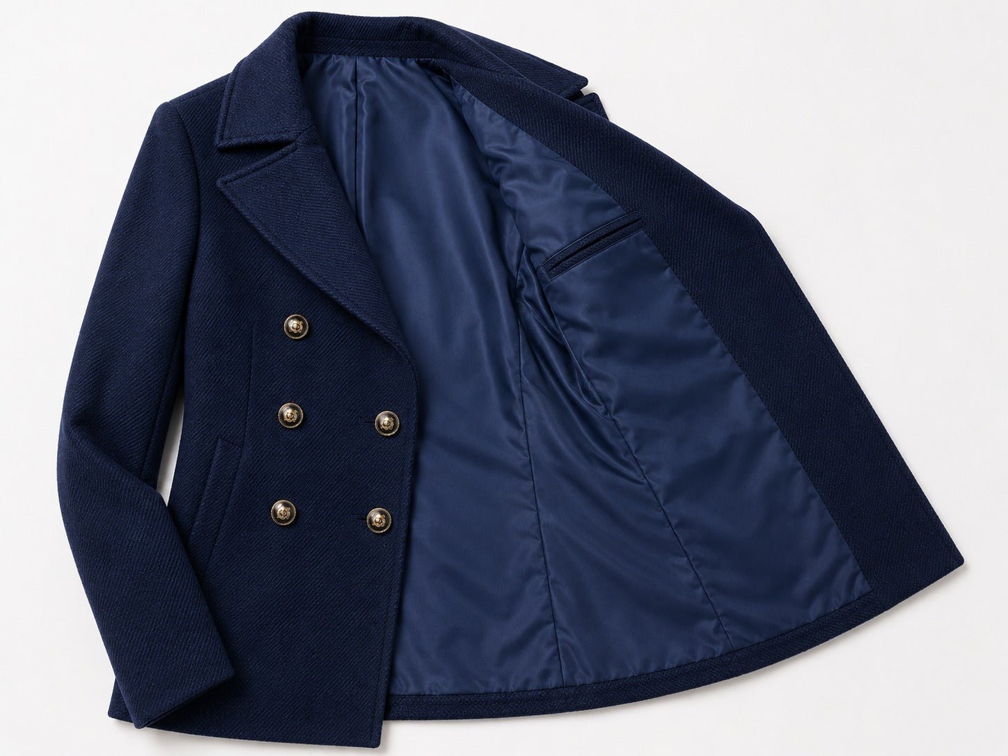 Ladies Navy Wool Blend Blazer - StylePhase SA