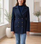 Ladies Navy Wool Blend Blazer - StylePhase SA