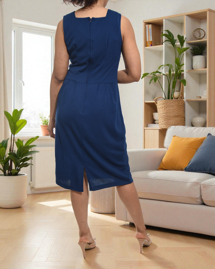 Ladies Navy Zip Dress - StylePhase SA