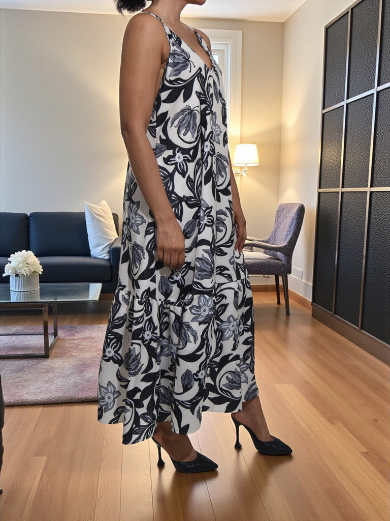 Ladies New Feeling Back Floral Tie Back Dress - StylePhase SA
