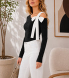 Ladies New Feeling Black Bow Front Top - StylePhase SA
