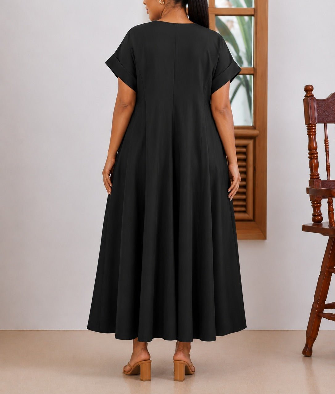 Ladies New feeling Black Pleated Dress - StylePhase SA