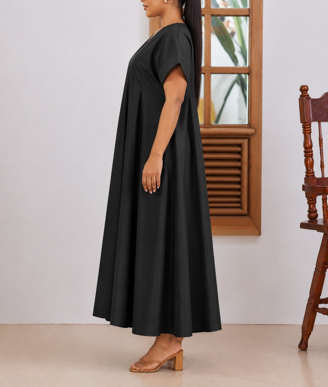 Ladies New feeling Black Pleated Dress - StylePhase SA