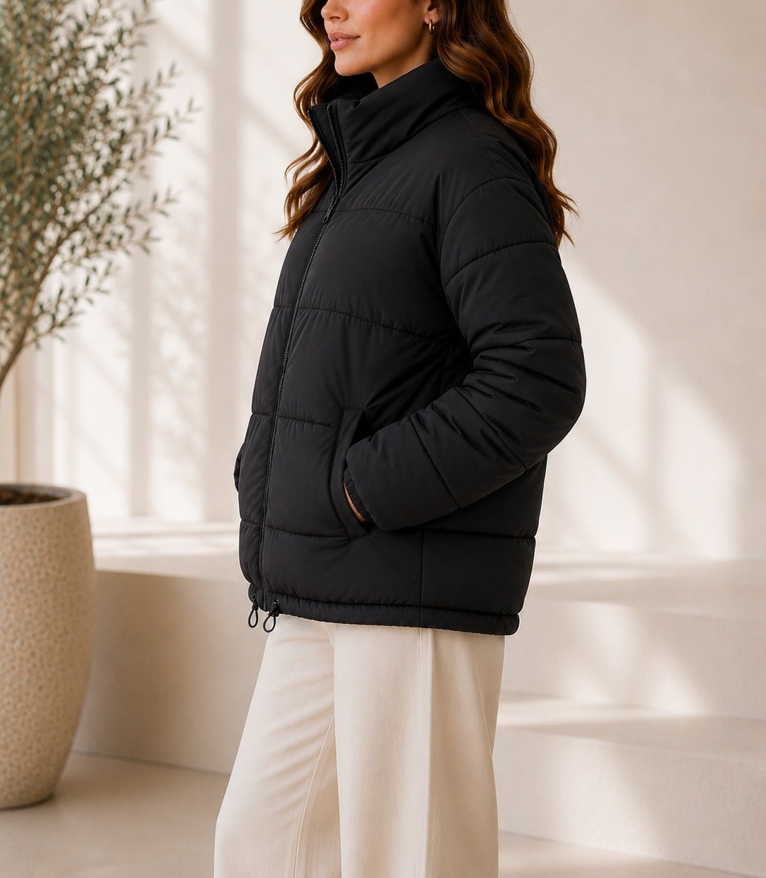 Ladies New Feeling Black Puffer Jacket - StylePhase SA