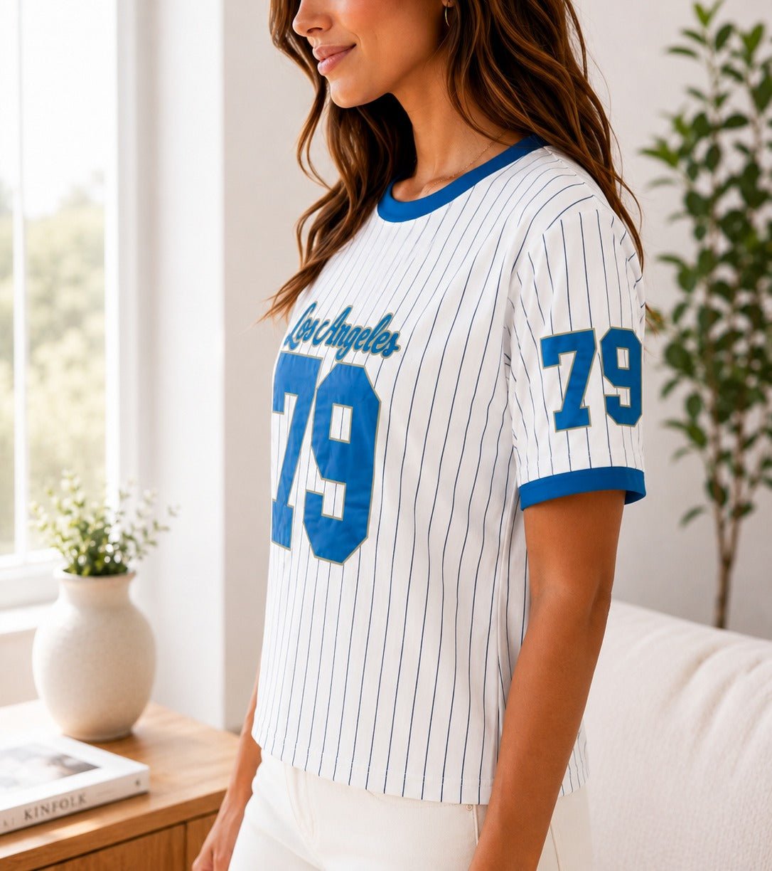 Ladies New Feeling Blue Baseball Sweater - StylePhase SA
