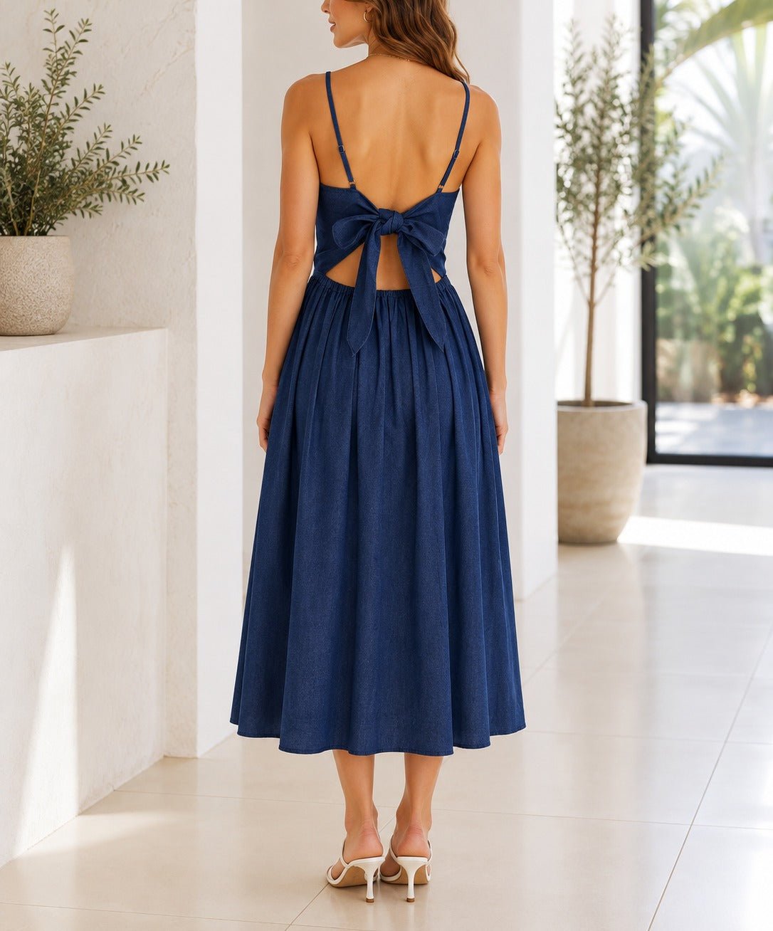 Ladies New Feeling Blue Denim Strappy Dress - StylePhase SA