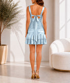 Ladies New Feeling Blue Tie Back Ruffel Dress - StylePhase SA
