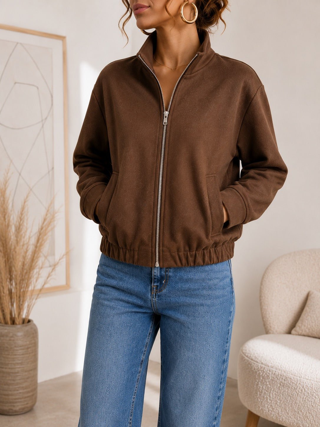 Ladies New Feeling Bomber Jacket - Brown - StylePhase SA