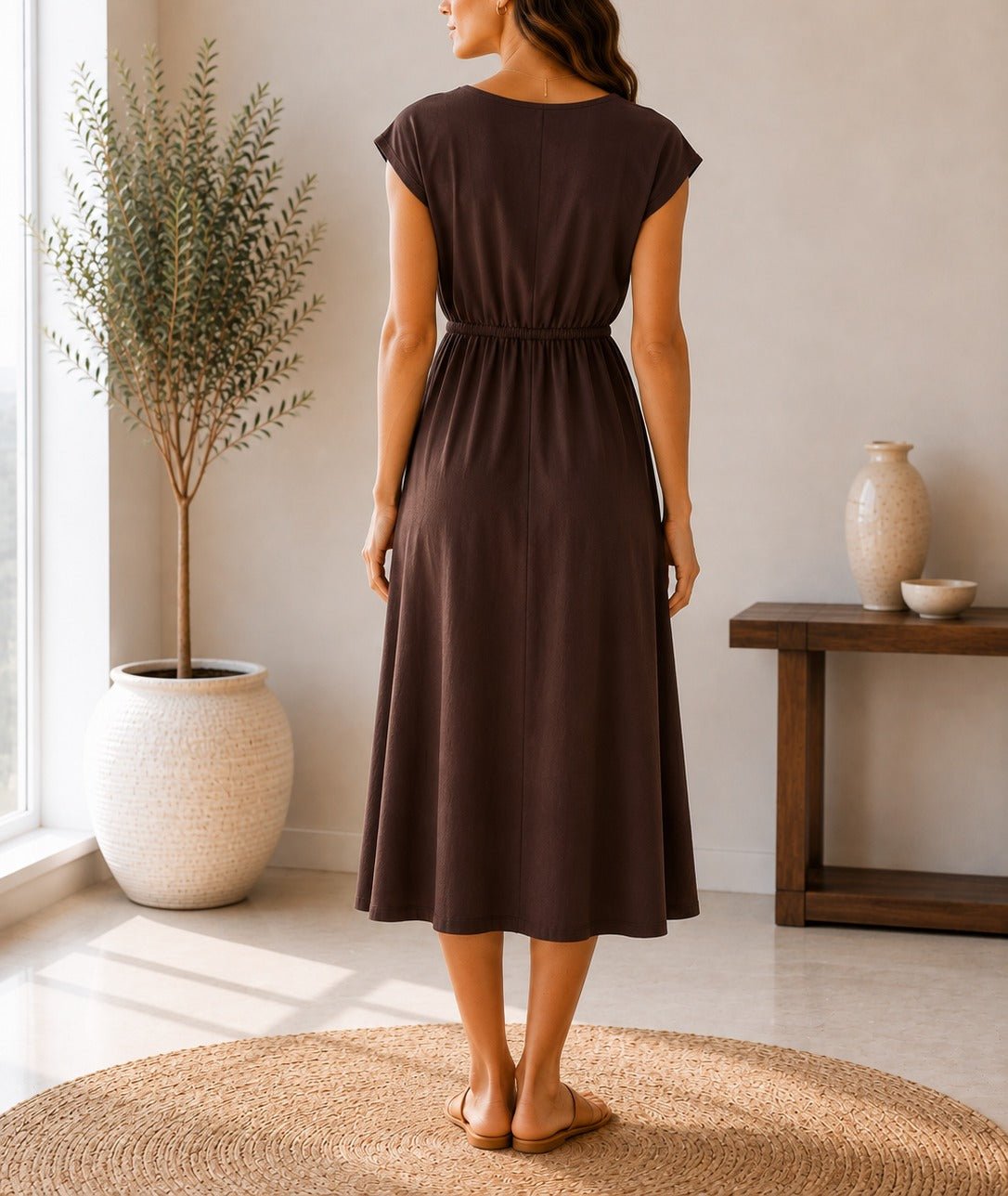 Ladies New Feeling Brown Tunic Dress - StylePhase SA
