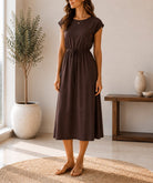 Ladies New Feeling Brown Tunic Dress - StylePhase SA