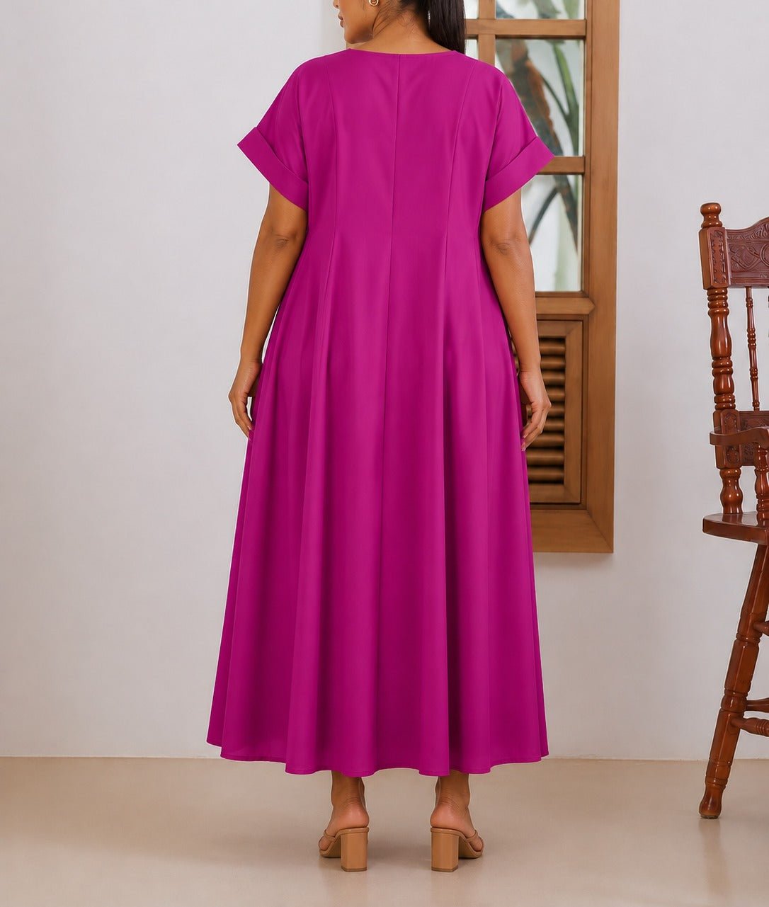 Ladies New feeling Cerise Pleated Dress - StylePhase SA